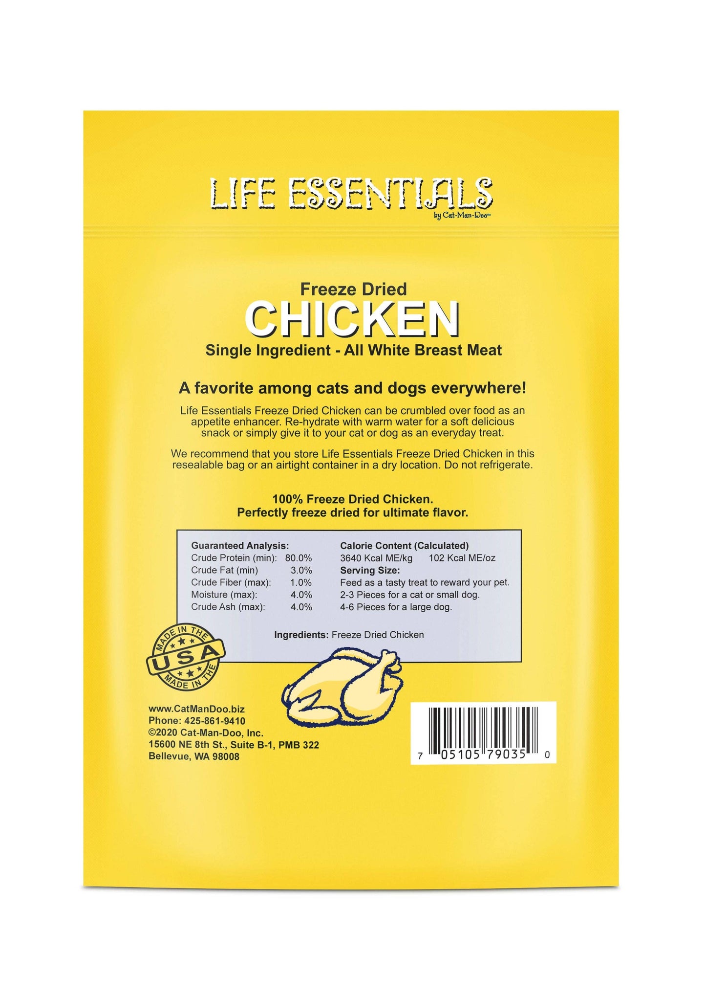 Cat-Man-Doo Freeze Dried Chicken Strips // 2oz