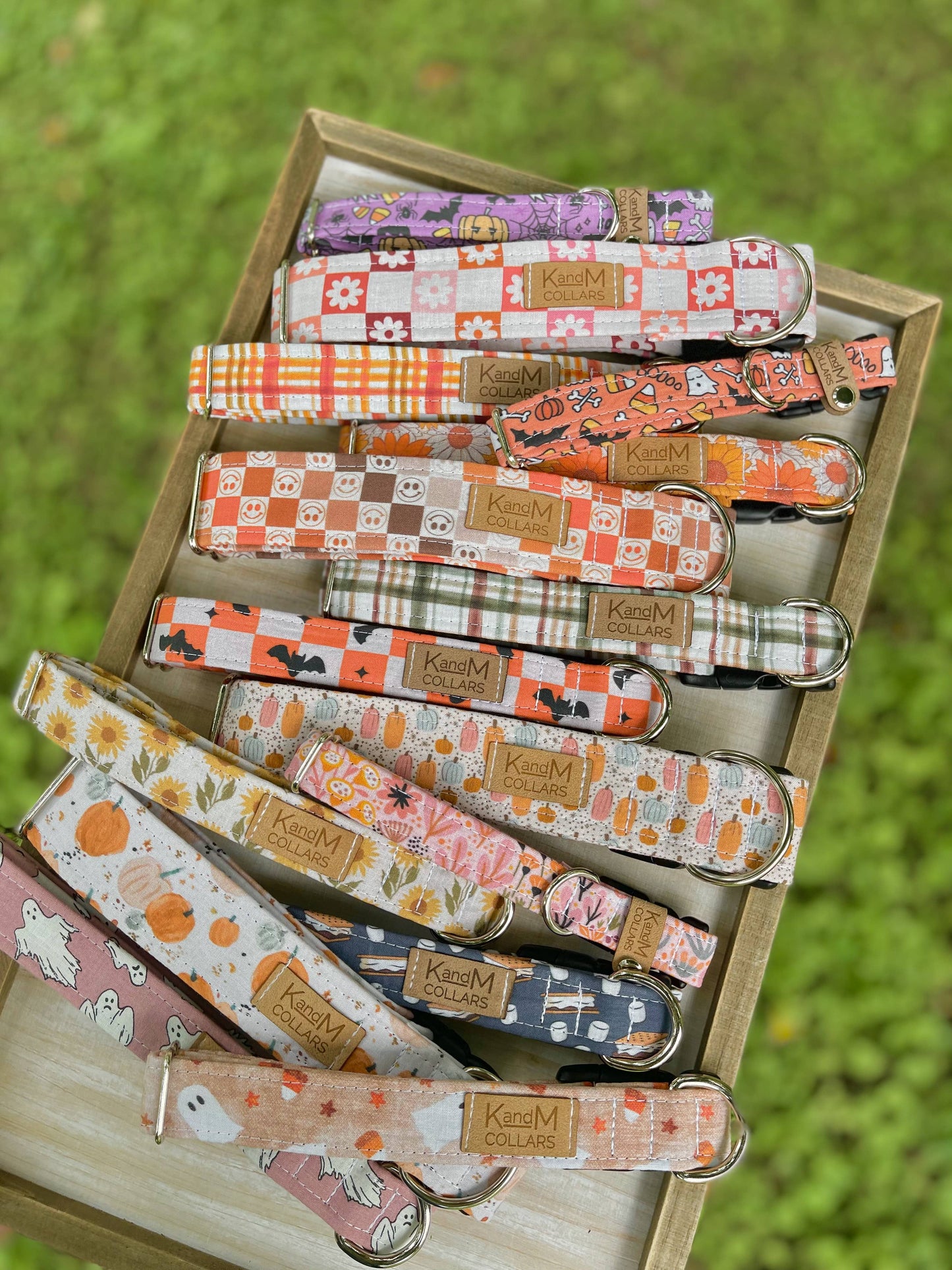 Boho Flowers Checkered Dog Collars!