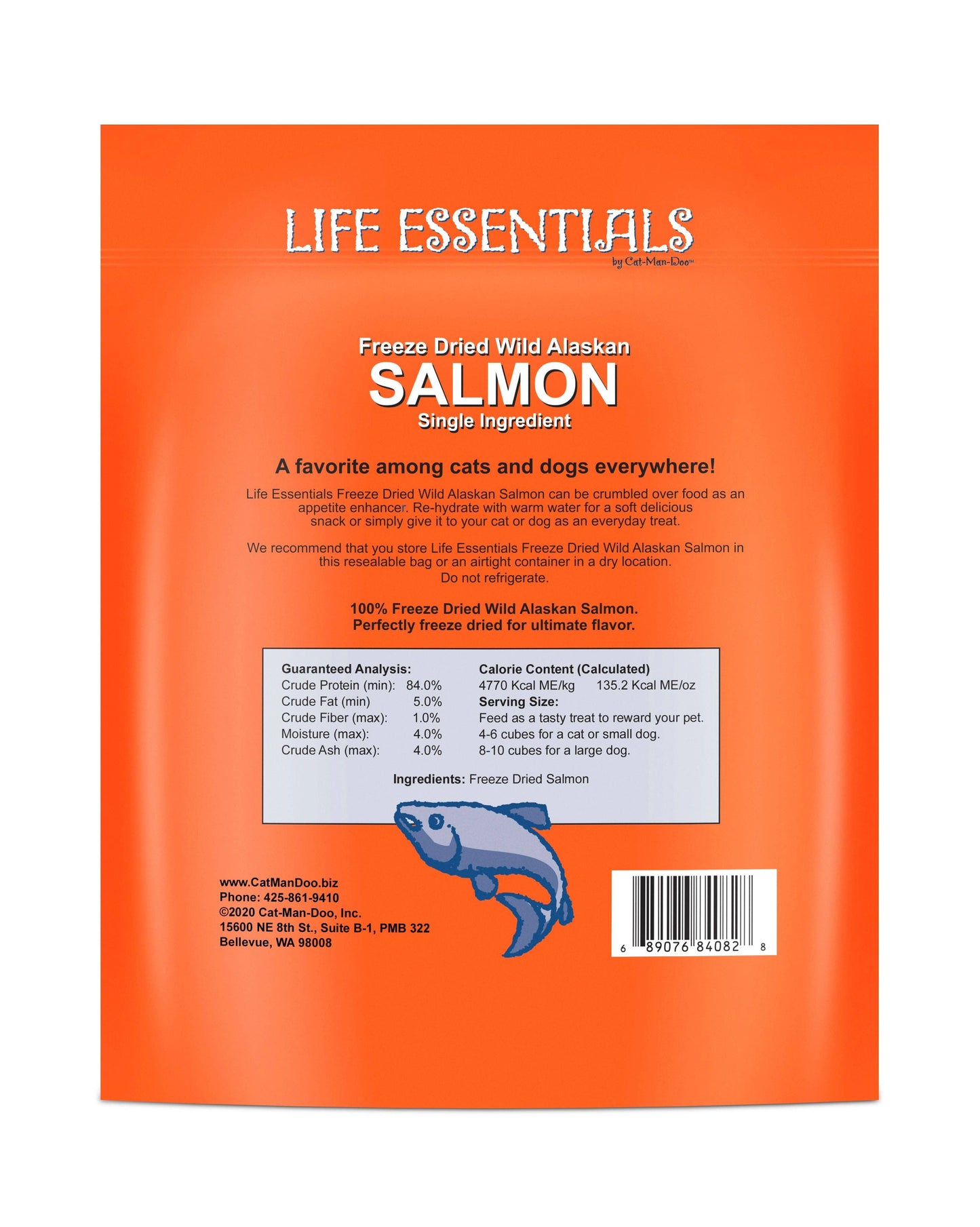 Cat-Man-Doo Freeze Dried Wild Alaskan Salmon // 5oz