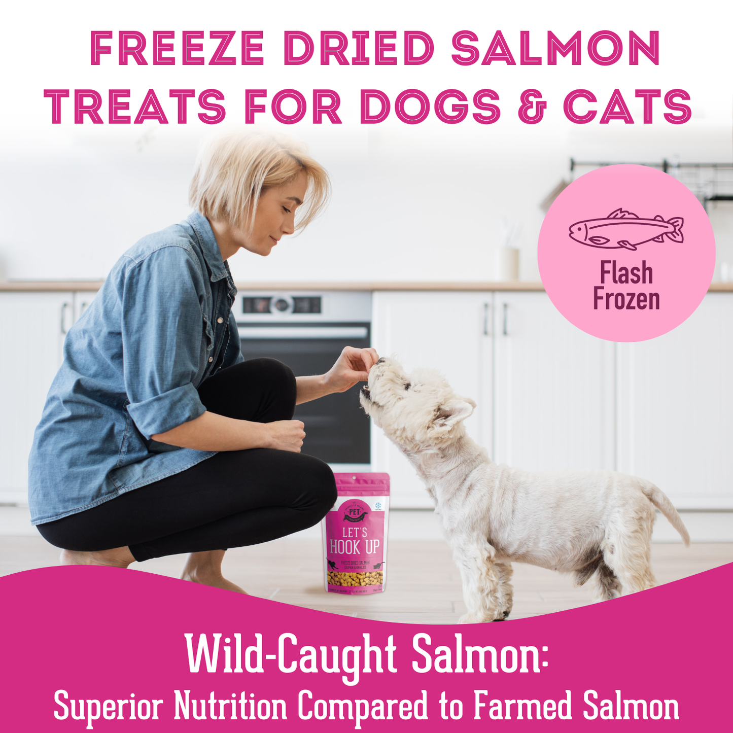 Freeze Dried Wild  Salmon Treat For Dogs and Cats // 50g